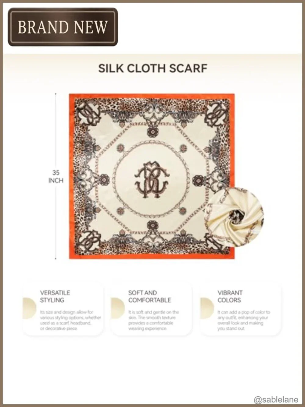 2 Pack Square Satin Scarf Silk-Like Polyester Head Scarf Hair Wrap 35x35